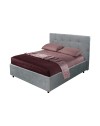 Letto una piazza e mezza contenitore Ascoli 142x210x110H tessuto colore grigio chiaro