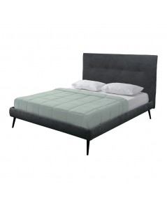 Letto Matrimoniale con Rete Inclusa Stiletto Tessuto Colore Ash Grigio