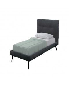 Letto Singolo con Rete Inclusa Stiletto Tessuto Colore Ash Grigio