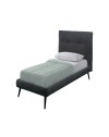 Letto singolo con rete inclusa Stiletto tessuto colore ash grigio