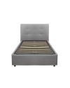 Letto singolo contenitore Ascoli 102x210x110H tessuto colore grigio chiaro