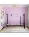 Letto a castello in metallo nero con reti incluse Wind 198x80x160H