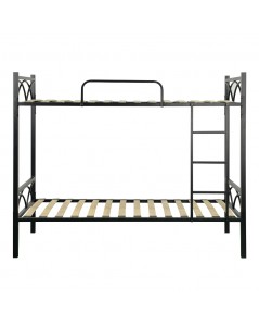 Letto a castello in metallo nero con reti incluse Wind 80x198x161H