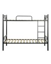 Letto a castello in metallo nero con reti incluse Wind 80x198x161H