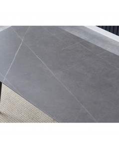 Tavolo top ceramica effetto marmo grigio opaco Mila 140x80