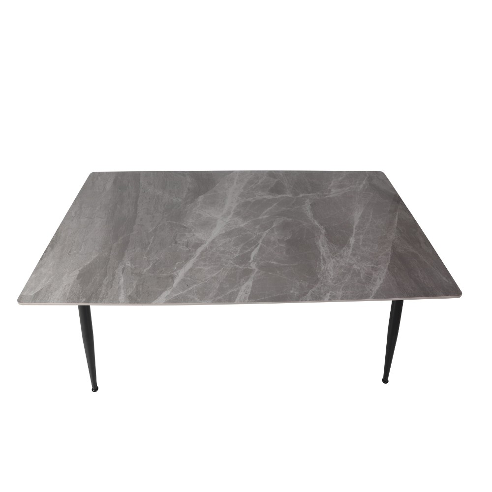 Tavolo top ceramica effetto marmo grigio lucido Mila 160x90