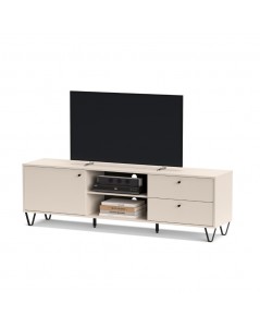 Mobile porta TV cashmere Aldo1 con anta cassetti e vano a giorno 182x40x50,1H