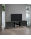 Mobile porta TV antracite Aldo1 con anta cassetti e vano a giorno 182x40x50,1H