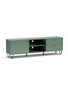 Mobile porta TV verde Aldo1 con anta cassetti e vano a giorno 182x40x50,1H