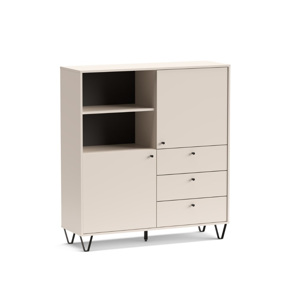 Credenza con ante cassetti e vano a giorno cachemire ALDO6 123,6x40x135H