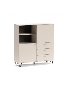 Credenza con ante cassetti e vano a giorno cachemire ALDO6 123,6x40x135H