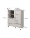 Credenza con ante cassetti e vano a giorno cachemire ALDO6 123,6x40x135H