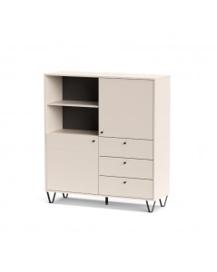 Credenza con ante cassetti e vano a giorno cachemire ALDO6 123,6x40x135H