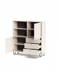 Credenza con ante cassetti e vano a giorno cachemire ALDO6 123,6x40x135H