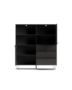 Credenza con ante cassetti e vano a giorno antracite ALDO6 123,6x40x135H