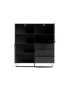 Credenza con ante cassetti e vano a giorno antracite ALDO6 123,6x40x135H