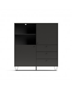 Credenza con ante cassetti e vano a giorno antracite ALDO6 123,6x40x135H