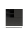 Credenza con ante cassetti e vano a giorno antracite ALDO6 123,6x40x135H