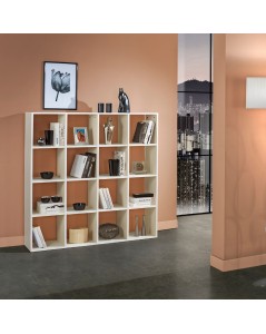 Libreria 16 vani a giorno olmo perla Hawai 141x32x141H