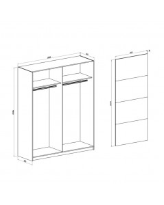 Armadio 2 ante scorrevoli bianco Corrent 180x56,7x218,6H