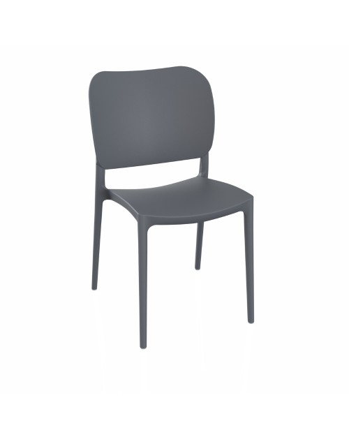 Sedia in polipropilene colore grigio metal design elegante Orbita