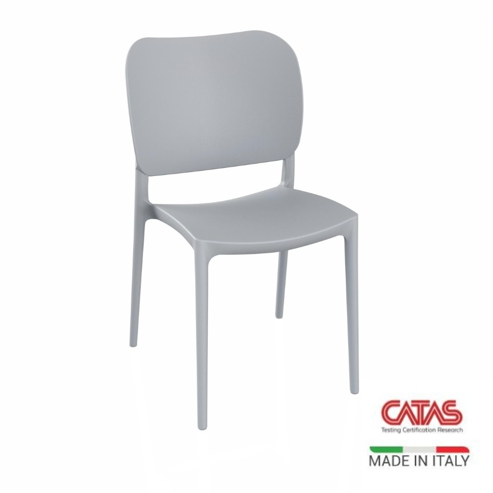 Sedia in polipropilene colore grigio metal design elegante Orbita