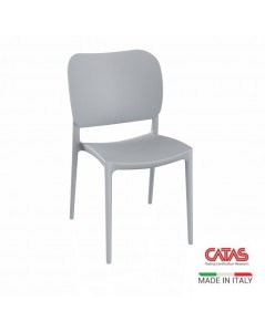 Sedia in polipropilene colore corallo design elegante Orbita