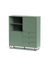 Credenza con ante cassetti e vano a giorno verde ALDO6 123,6x40x135H