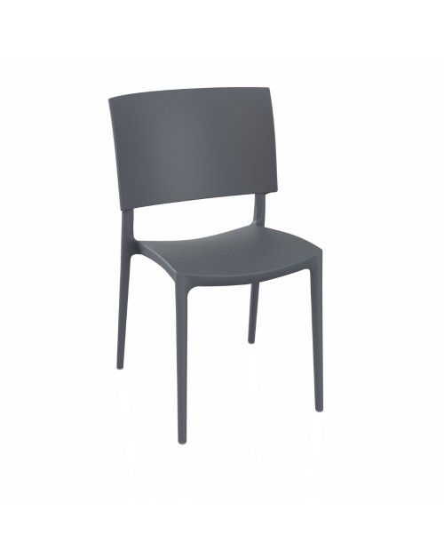 Sedia in polipropilene colore grigio metal design geometrico Sharp