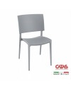 Sedia in polipropilene colore grigio metal design geometrico Sharp