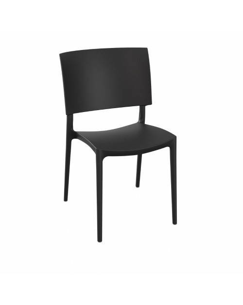 Sedia in polipropilene colore nero grafite design geometrico Sharp