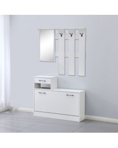 Mobile ingresso con specchio RudolfXL colore bianco