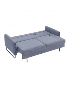 Divano funzione letto 3 posti tessuto grigio chiaro Fly 214x108x96H