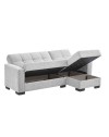 Divano penisola reversibile funzione letto e doppio contenitore tessuto grigio chiaro Fermina Lounge 240x138x99H