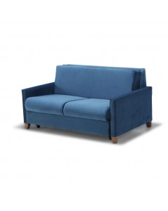 Divano 2 posti con letto estraibile e contenitore tessuto colore Blu Calion 164x111x90H