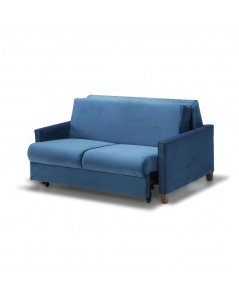 Divano 2 posti con letto estraibile e contenitore tessuto colore Blu Calion 164x111x90H