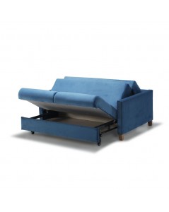 Divano 2 posti con letto estraibile e contenitore tessuto colore Blu Calion 164x111x90H