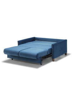 Divano 2 posti con letto estraibile e contenitore tessuto colore Blu Calion 164x111x90H