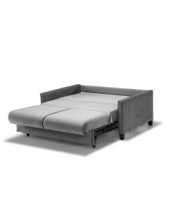 Divano 2 posti con letto estraibile e contenitore tessuto colore grigio Calion 164x111x90H