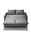 Divano 2 posti con letto estraibile e contenitore tessuto colore grigio Calion 164x111x90H