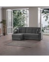 Divano penisola reversibile funzione letto e doppio contenitore tessuto grigio Fermina Lounge 240x138x99H