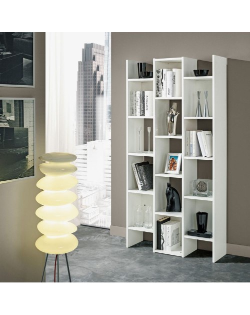 Libreria bianco larice con 15 ripiani Georgia 90x30x181H