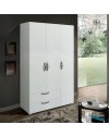 Armadio 3 ante e 2 cassetti bianco larice Florida 129x52x210H