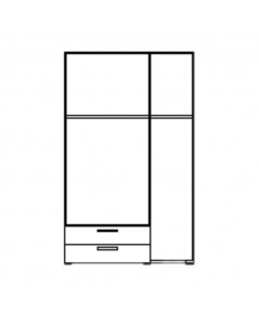 Armadio 3 ante e 2 cassetti bianco larice Florida 129x52x210H