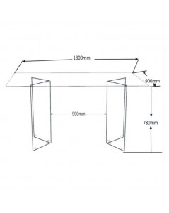 Tavolo in vetro trasparente temperato Nespolo 180x90x78H