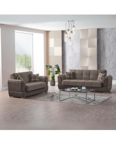 Divano 2 posti contenitore con funzione letto cappuccino Larissa 175x82x92H