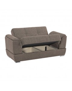 Divano 2 posti contenitore con funzione letto cappuccino Larissa 175x82x92H