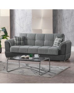 Divano 3 posti contenitore con funzione letto grigio Larissa 237x89x90H