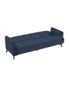 Divano 3 posti con funzione letto e contenitore Marina in tessuto blu 215x85x90H