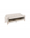 Divano 3 posti con funzione letto e contenitore Marina in tessuto beige 215x85x90H